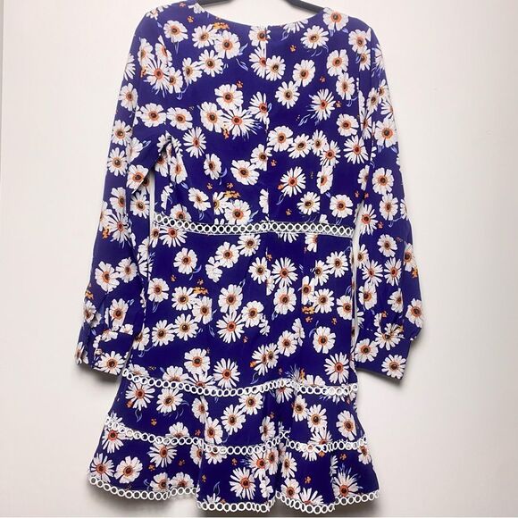 SBetro Floral Print Cutout Front Lace Trim Dress - Picture 3 of 4